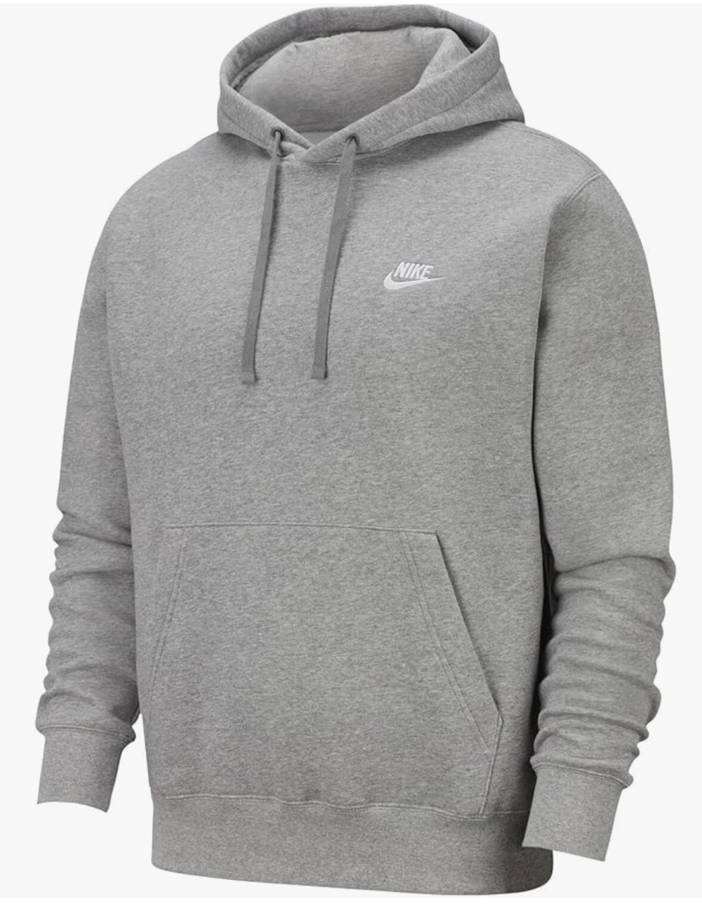 Nike Pull Over Hoodie, Dark Grey Heather/Mattelic Silver/White, large